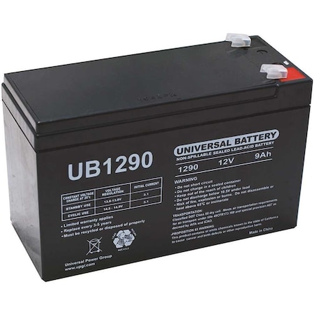 Upg 12-Volt 9 Ah F1 Terminal Sealed Lead Acid SLA AGM Rechargeable Battery UB1290